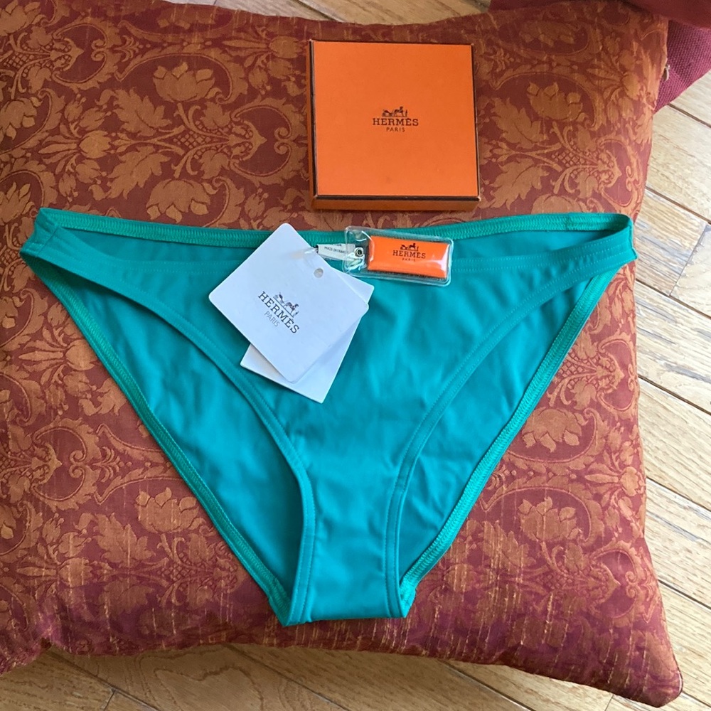 HERMES Emerald Green swim bottom : size 38 (size 6) - Picture 3 of 15